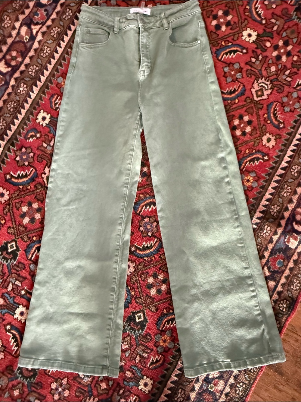 Risen Women’s Wide-Leg Jeans in Sage Green